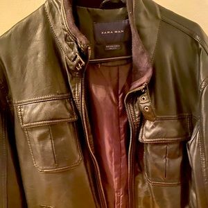 zara leather jacket